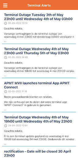 APMT connect Screen 3