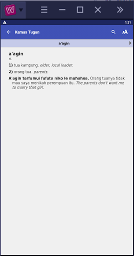 Kamus Tugun / Tugun Dictionary Screen 2
