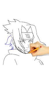 How to draw Sasuke