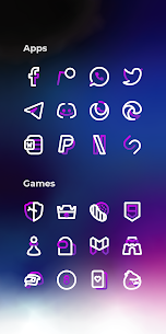 Aline Purple icon pack Pro Paid Apk – linear purple icons 5