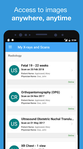 Android application Panorama Patient screenshort