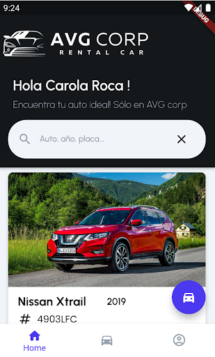 Android application AVG Corp Rental Car screenshort