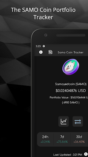Android application Samo Coin Portfolio Tracker screenshort