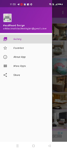 Android application Headboard Design Gallery screenshort