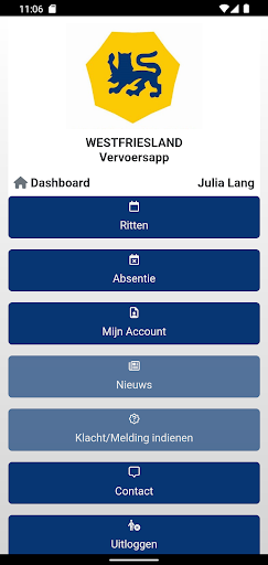 Android application Westfriesland vervoersapp screenshort