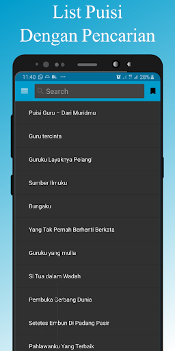 Android application Kumpulan Puisi Guru Tersayang screenshort