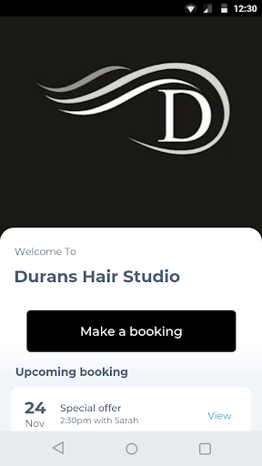 Android application Durans Hair Studio screenshort