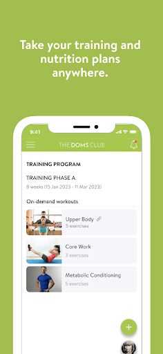 DOMS Club App Screen 3