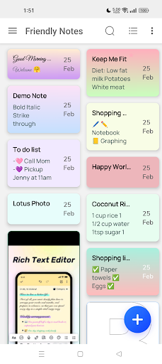 Friendly Notes - Color Notepad Screen 3