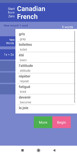 Android application StartFromZero Canadian French screenshort