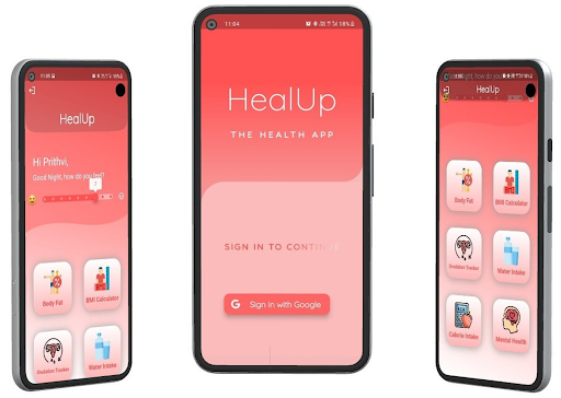 Android application HealUp screenshort