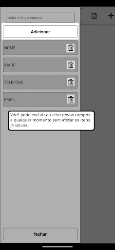 Android application Meu Cadastro Flex screenshort