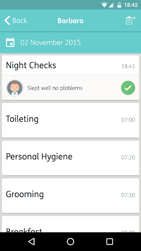 Carer App Screen 2