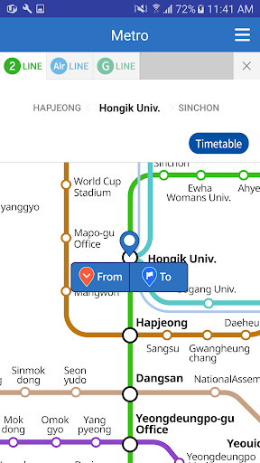Android application Korea Subway Bus screenshort