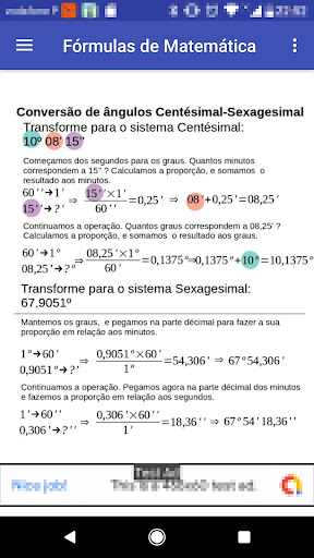 Fórmulas de Matemática