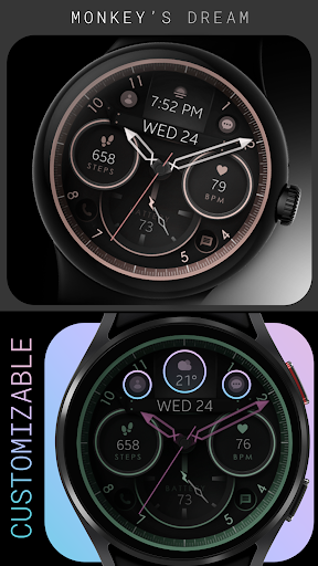 Android application Dream 121 analog watch face screenshort