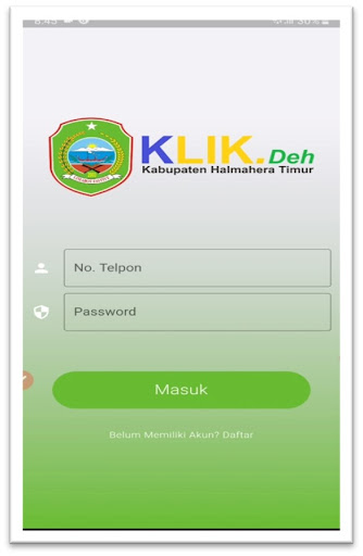 Android application Klik.Deh Kab. Haltim screenshort