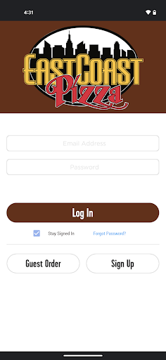 Android application East Coast Pizza Riverview screenshort