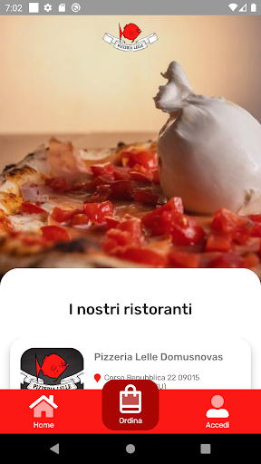 Android application Pizzeria Lelle 2.0 screenshort