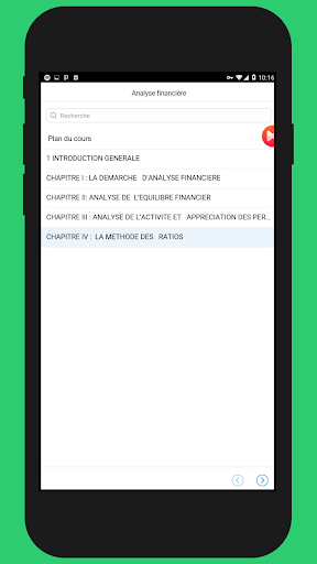 Android application Cours Analyse financière screenshort