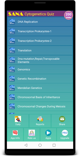 Android application Cytogenetics Quiz screenshort