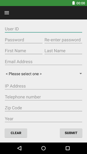 Android application AwesomeValidation Demo screenshort