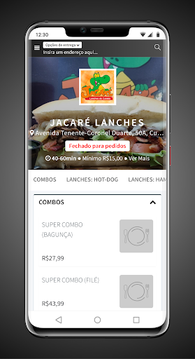 Android application Jacaré Lanches screenshort
