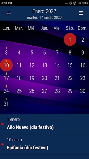 Android application Calendario Feriados Argentina screenshort