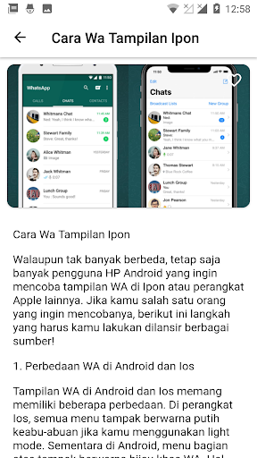 Cara Wa Tampilan Ipon Screen 2