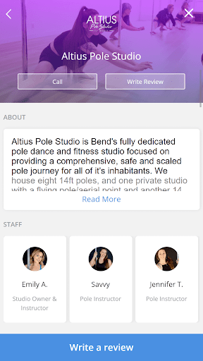 Android application Altius Pole Studio screenshort