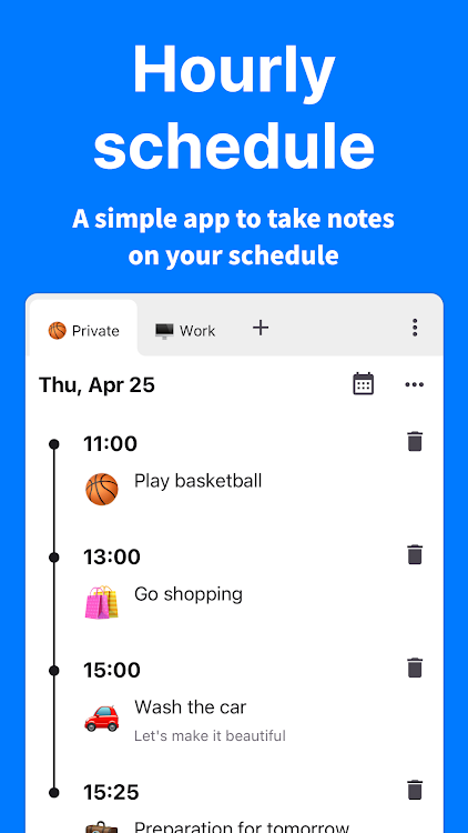 Timeline - Hourly schedule - 1.3.0 - (Android)