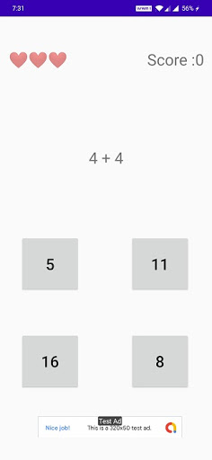 Android application Math Brain screenshort
