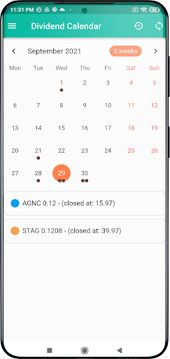 Android application Dividy - Dividend Calendar screenshort