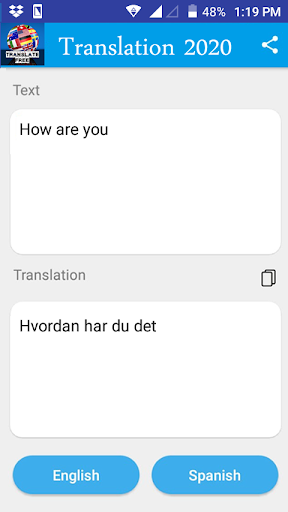 Android application Danish - English Translator screenshort