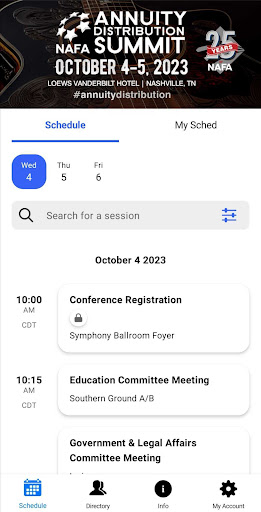 Android application NAFA Summit screenshort