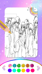 Kawaii Anime Girl ColoringBook