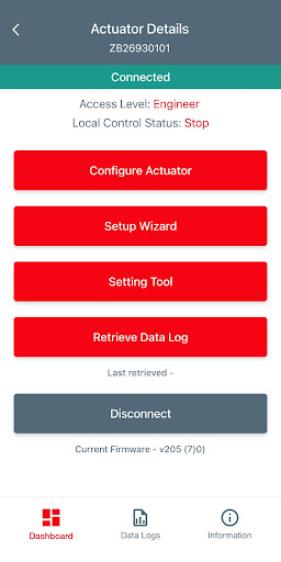 Android application Rotork – IQ3 Pro Actuator App screenshort