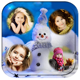 Christmas photo collage icon