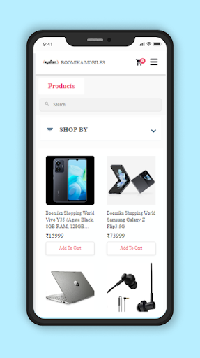 Android application Boomika shopping screenshort