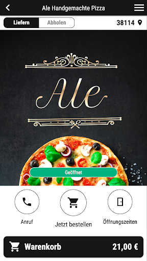 Android application Ale Handgemachte Pizza screenshort