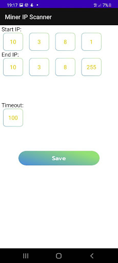 Miner IP scanner Screen 3