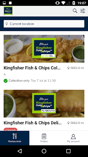 Android application Kingfisher Fish & Chips screenshort