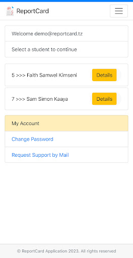 Android application ReportCard App screenshort