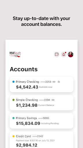 MidSouth Community FCU Mobile Screen 3