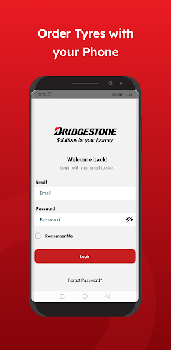 Android application Bridgestone SG Order System screenshort