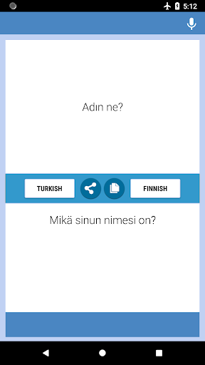 Android application Turkish-Finnish Translator screenshort