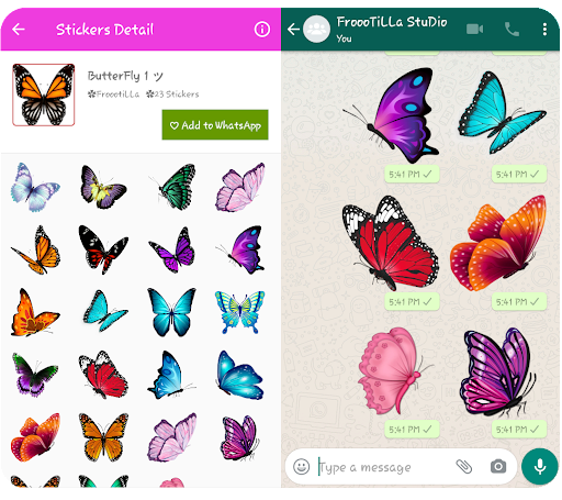 Android application Butterfly Stickers WASticker screenshort
