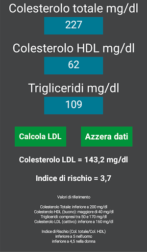 Calcolo colesterolo cattivo Screen 2