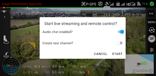 DroneControl - Live stream DJI