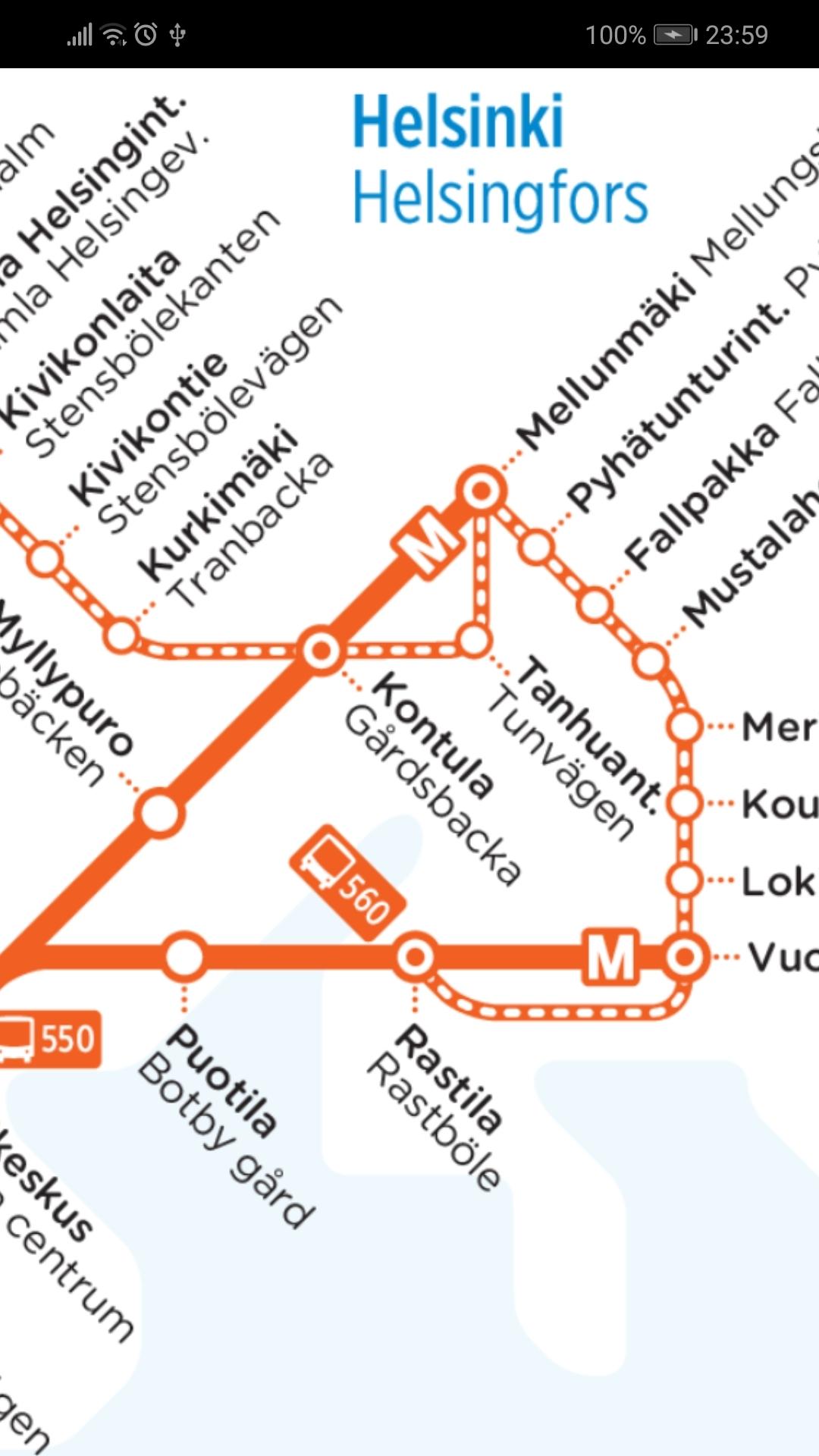 Android application Helsinki Metro Map screenshort